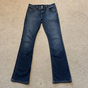 Hudson Jeans Women's 28/31 Beth Baby Boot Cut Double Button Dark Wash Denim - Picture 1 of 11