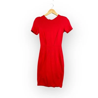Witchery dress size 6 red sheath puff sleeve knee length | workwear office party - image 1 of 4