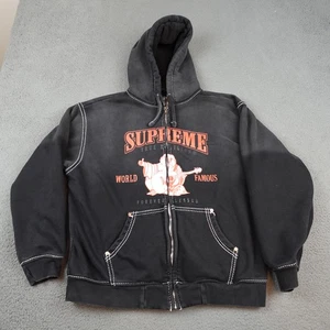 Supreme True Religion Hoodie Herren XL Schwarz Full Zip Graphic Faded - Bild 1 von 14