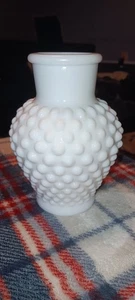 Vase Vintage Milk Glass Hobnail Pattern Small Vase/Bubble Bath Jar 5” - Picture 1 of 5