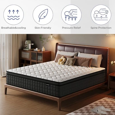 8"12"14"Twin Full Queen King Size Gel Memory Foam Mattress in a Box, Made in USA - Image 1 of 4