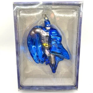 Grande Batman Azul Capa Vidrio Soplado Kurt Adler Niños WB Adorno de Navidad 2000 - Imagen 1 de 10