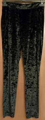 Crushed Velour Leggings Size 12 (L27") Black - Image 1 of 4