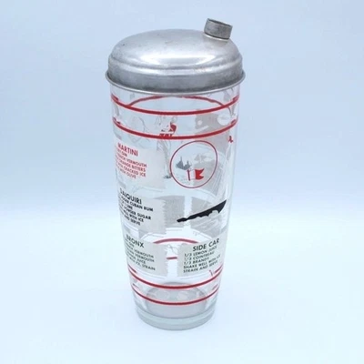 Coctelera de colección vidrio vajilla mezcladora de bebidas recetas Martini Manhattan Foto 1 de 4