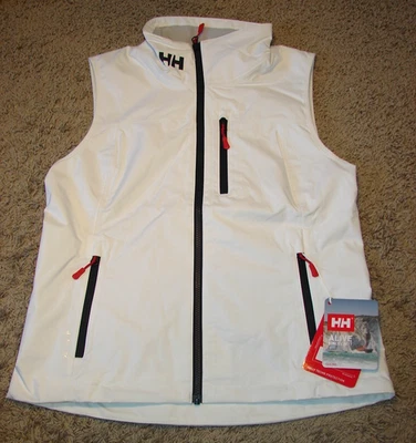 Women's HELLY HANSON Crew 2.0 Sailing VEST Promo Logo WHITE Size MEDIUM NWT $135 - Image 1 of 4