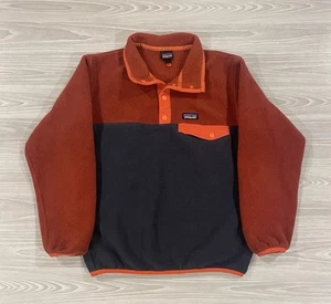 Patagonia Synchilla Snap T Pullover Fleece Sweater Red Grey Youth Size Medium - Picture 1 of 6