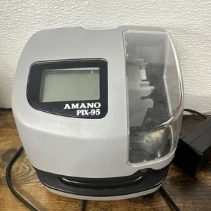 Amano PIX-95/A421 Electronic Time Clock Punch Machine Tested Working No Key - Picture 1 of 7