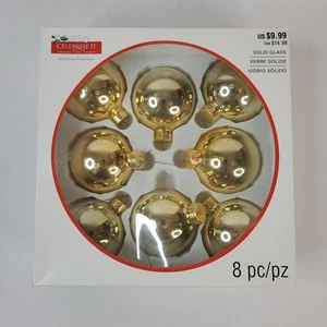 Celebrate It Sparkling Creations 8 piezas adorno vidrio color dorado vintage - Imagen 1 de 6