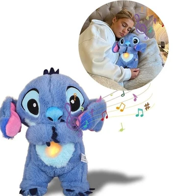 Stitch Plüsch Spielzeug Schlaf-Kuscheltier mit Atembewegung Musik Puppe Geschenk - Bild 1 von 4