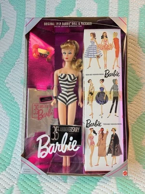 Barbie Ponytail Blonde Doll 35th Anniversary Edition Vintage 1959 Reproduction - Image 1 of 4