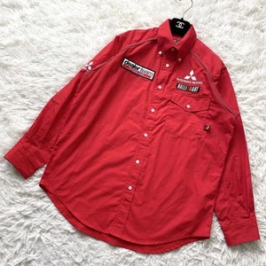 MITSUBISI RAILLART Daeler Team Work Shirt Rot L Vintage - Bild 1 von 7
