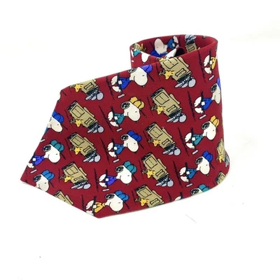 Carrito de golf Peanuts Snoopy & Woodstock 100 % seda para hombre novedad corbata de golf 57" Foto 1 de 4