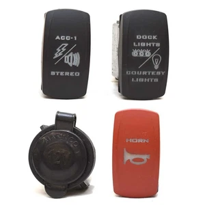 MNStar Boat Rocker Switch Set 10-RSW009 | w/ 12V Receptacle (4 PC) - Bild 1 von 4