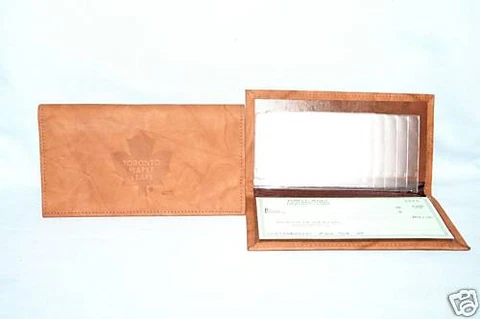 TORONTO MAPLE LEAFS   Leather Checkbook  NEW  brown Cover