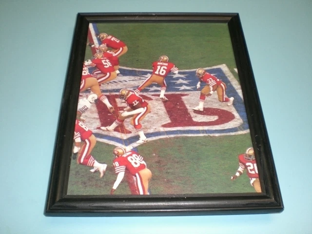 49ers JOE MONTANA SUPERBOWL XIX IMPRESIÓN DE ACCIÓN ENMARCADA  Foto 1 de 1