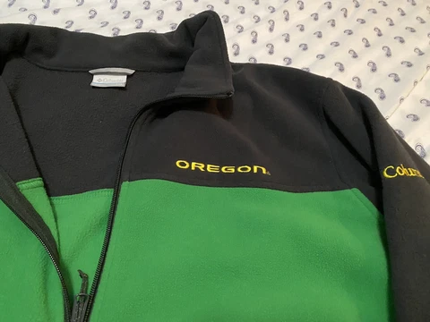 Authentic NCAA Oregon Ducks Columbia size 2xl fleece jacket Cover