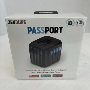NEW Zendure Passport Global Travel Plug Adapter with Auto-Resetting Fuse (Black) - Photo 1 sur 6
