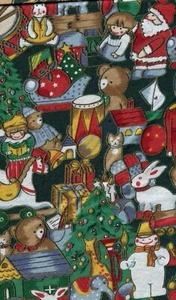 Teddy Bear & Santa Christmas patchwork/quilting fabric 52cm x 50cm cotton - Picture 1 of 1