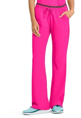 Pantalón Scrubs HeartSoul Petite tiro bajo con cordón 20110P FLMH flamenco envío gratuito Foto 1 de 4