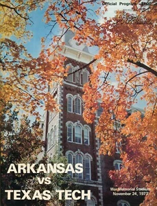 1973 Arkansas vs Texas Tech Football Programm - Bild 1 von 1