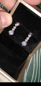 Women's 925 Silver GRA Certified Moissanite Drop Dangle Earrings - Picture 1 of 10