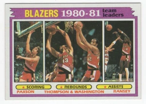 1981-82 Topps NBA #61 Portland Trail Blazers Team Card - Thompson & Washington - Picture 1 of 1