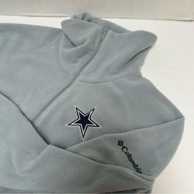 Chaqueta ligera Columbia para mujer 1/4 cremallera Dallas Cowboys gris con logotipo de estrella talla XS Foto 1 de 4