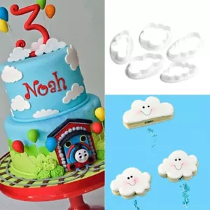 5 pcs Cloud Cutters fondant cookie cutter cake toppers  **UK SELLER** - Picture 1 of 12