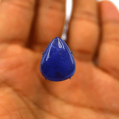 Certified 17.35 Cts Natural Tanzanite Untreated Pear Cabochon Top Grade Gemstone - Image 1 of 4