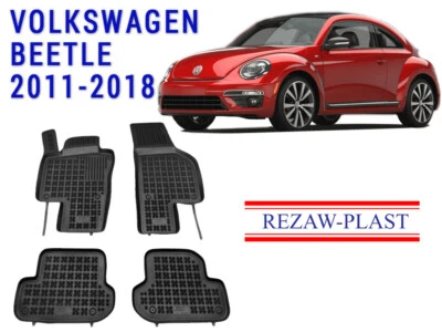 Rezaw-Plast Car Mats for 2011-2018 Volkswagen Beetle Floor Mats Custom Fit Black - Image 1 of 4