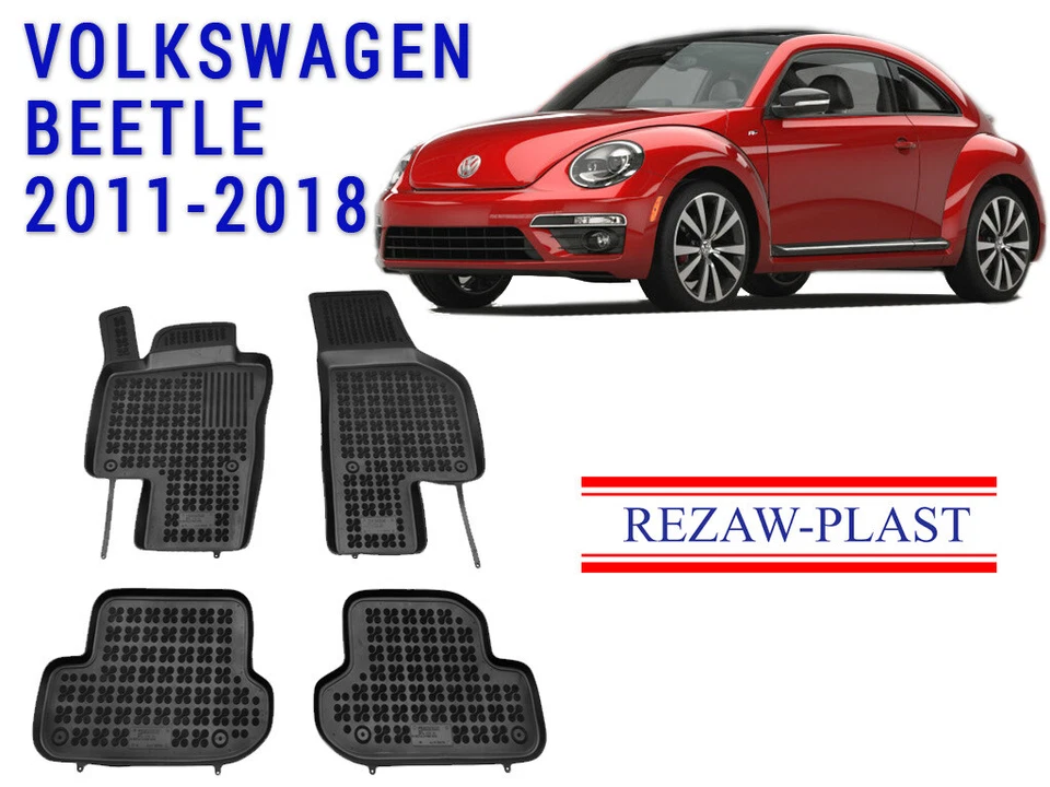 Rezaw-Plast Car Mats for 2011-2018 Volkswagen Beetle Floor Mats Custom Fit Black - Image 1 of 4