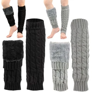 2 Pairs Women Knit Leg Warmers Winter Warm Long Boot Socks Skating Leg Warmer... - Picture 1 of 7