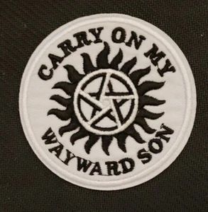 Carry On My Wayward Son Supernatural Iron-on Sew-On Embroidered Patch 3" 0166 - Picture 1 of 3