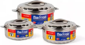 Stainless Steel Max Fresh Insualted Food Warmer, Set of Three in 1.5Lt, 2.5Lt an - Picture 1 of 12