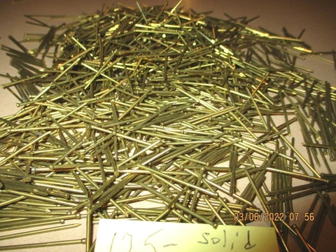 125 - THIN, VINTAGE 1 1/4" LONG X #18 SOLID BRASS BRAD NAILS, NEW OLD STOCK Cover