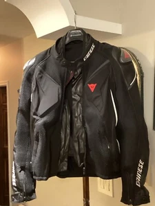 DAINESE Super Rider D-Dry Black Motorcycle Jacket Size 54 Red/White/Black - Picture 1 of 21