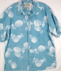 Cooke Street-Mens Hawaiian Shirt-XL Extra Large-Blue-Button Down-Short Sleeve - Picture 1 of 7