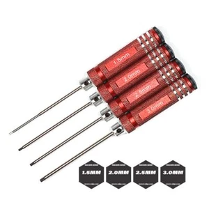 Racers Edge - Metric High Speed Steel Hex Driver Set w/ Red Handles (4pc) - Picture 1 of 1