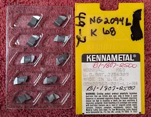 10 NEU in Packung Kennametal Top Kerbe NG2094L Hartmetall Nuteneinsätze, Klasse K68 - Bild 1 von 1