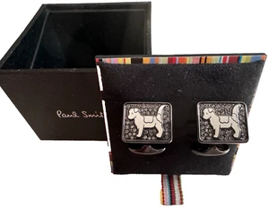 Cufflinks Square Dog Crystal White Paul Smith - Picture 1 of 5