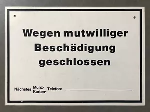 seltenes PLASTIKSCHILD für den MÜNZER-ENTSTÖRER-Münzfernsprecher 21x30cm - Bild 1 von 2