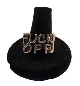F*CK FCUK Off Ring High Quality Stainless Steel Offensive Middle Finger Unisex - Picture 1 of 7