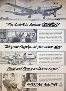 American Airlines 1948 Convair Aircraft vuelos cortos vintage años 40 anuncio impreso - Imagen 1 de 1