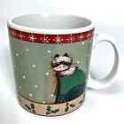 Sakura Holiday Cats Coats 12oz Stoneware Coffee Mug Fiddlestix Christmas Holly
