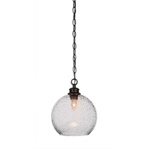 Toltec Kimbro Chain Hung Pendant, Black, 9.75" Smoke Bubble Glass - 92-MB-4352 - Picture 1 of 1