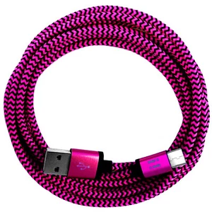 50cm Nylon USB-C Ladekabel Datenkabel für Samsung Galaxy S20 Plus 30 Huawei pink - Bild 1 von 2