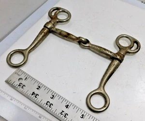 Tom Thumb Western Snaffle Bit Stainless Steel Copper Inlays 4 1/2 in mouth - Picture 1 of 3
