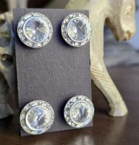 4 Clear Rivoli Crystal Magnetic Pins . Equestrian, Sash, Dance Magnetic holders - Picture 1 of 8