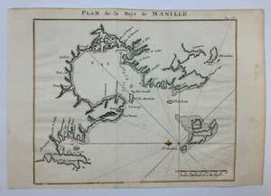 MANILA PHILIPPINES 1750 GEORGE ANSON ANTIQUE SEA CHART IN COLORS 18TH CENTURY - Picture 1 of 5