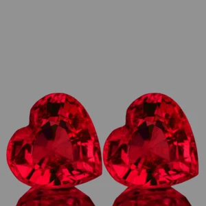 6,00 mm 2 pezzi Cuore AAA Fuoco Rubino Rosso Naturale Mozambico (VVS) - Foto 1 di 2